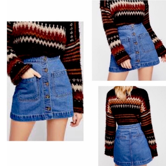 Free People Don't get me Wrong Denim Skirt - Picture 5 of 8
